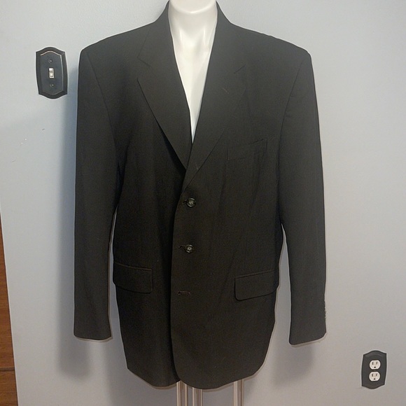 Versini mens 100% wool suit jacket. Black. Size R46 - Picture 1 of 10